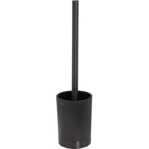 Tiger Tune - Toiletborstel met houder vrijstaand - Zwart metaal geborsteld / Zwart - Gunmetal black