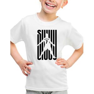SIUU Kinder shirt - Kinder T-Shirt - wit - Maat 86/92 - T-Shirt leeftijd 1 tot 2 jaar - Grappige teksten - Cadeau - Shirt cadeau - Ronaldo T-Shirt - T-shirt met afbeelding - SIUUU