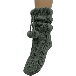 Antraciet grijze huissokken/slofsokken voor dames maat 37-42