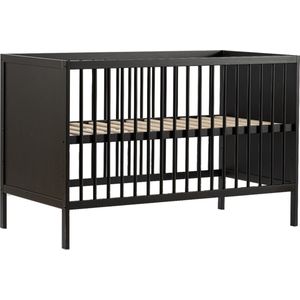 Cabino Baby Bed / Ledikant Lola 60x120 cm Verstelbare Bodem - Zwart