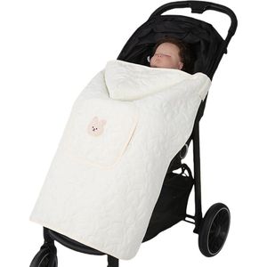 Winterwarme draagzak, universele draagzakhoes met capuchon, geschikt voor kinderwagens en inbakerdekens, 85 x 80 cm, wit