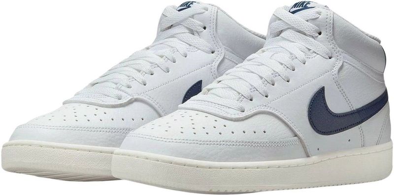 Nike - Court Vision Mid - Sneakers - Wit - Donkerblauw