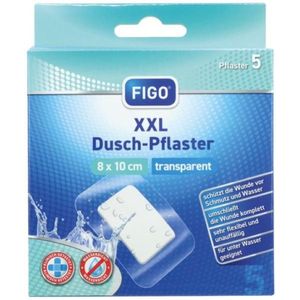 Figo - XXL Douche Pleister - Transparant - 5 Stuks - 8 x 10 cm - Waterproof