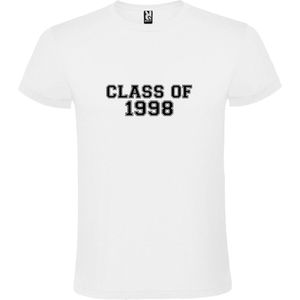 Wit T-Shirt met “Class of 1998 “ Afbeelding Zwart Size S