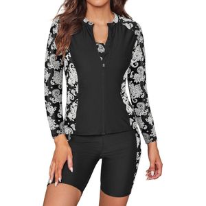 Dames 3-delige tankini set met lange mouwen en rash guard zwemshirt - Sportieve badmode voor vrouwen