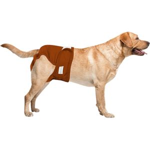Loopsheidbroekje hond Bruin Maat L - Taille 36-46cm - herbruikbaar - hondenbroekje - hondenluier - loopsheid - ongesteldheid - voorkomt ongewenste zwangerschappen bij teefjes - milieuvriendelijk - verantwoord - perfecte pasvorm