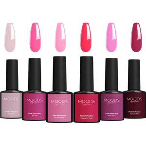 Moods Gellac 6-delige Set - Gellak Starterspakket - Gel Nagellak - 8ML - Pink Perfection - Gellac - Nagels - Chique Kleuren