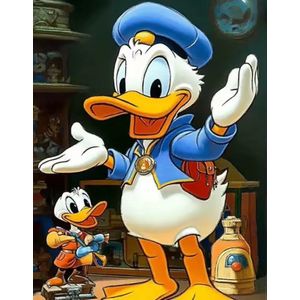 Diamond painting Disney Donald Duck 50x70 vierkante steentjes