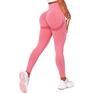 Gym Leggings voor Vrouwen, Hoge Taille Naadloze Workout Yoga Broek, Fitness Scrunch Butt Lifting Elastische Panty - kleur rood - maat L