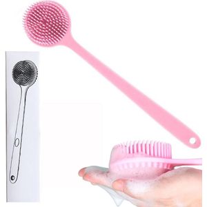 Doucheborstel voor Lichaamsreiniging - Rugrubber en Dubbelzijdige Scrub met Lange Handgreep