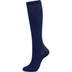 Steunkous - Compressiekous - Blauw - Sportsokken - Tot aan de Knie - 1 Paar