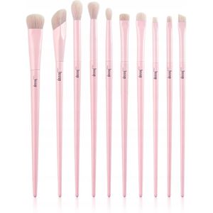 Jessup - Oogmake-up Kwastenset - Roze - 10 Stuks - Premium Kwaliteit Synthetisch