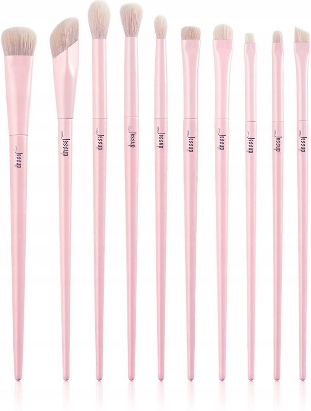 Jessup - Oogmake-up Kwastenset - Roze - 10 Stuks - Premium Kwaliteit Synthetisch