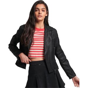 SUPERDRY Vintage Coated Biker Jasje Dames - Black - L