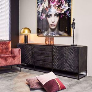 Starfurn New York Dressoir 210 cm Zwart Mangohout