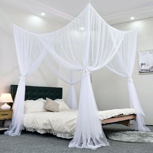 Digead Klamboe, 74,8 × 82,6 × 97,5 inch vierdeurs bed luifel, vierkante hangende muggenluifel voor alle maten bed - wit