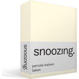 Snoozing - Laken - Lits-jumeaux - Percale katoen - 240x260 cm - Ivoor