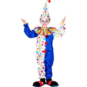 dressforfun - kinder-/tienerkostuum clown Jux 140 (9-10y) - verkleedkleding kostuum halloween verkleden feestkleding carnavalskleding carnaval feestkledij partykleding - 300807
