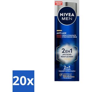20 x NIVEA MEN - Anti-Age 2in1 Power - Hydraterende Crème Gezicht SPF 30 - 50 ml -