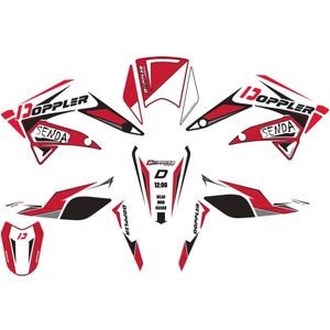 Sticker Set Doppler Rood / Zwart Derbi Senda 50 DRD Racing / Derbi Senda 50 SM 2011 / Tm 2017