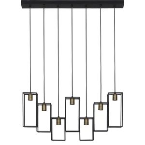 Light & Living Hanglamp Marley - Zwart - 84x15x57cm - 7L - Luxe - Hanglampen Eetkamer, Slaapkamer, Woonkamer