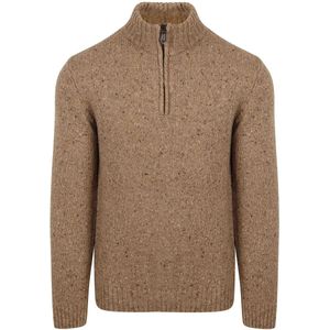 Suitable Half Zip Trui Donnegal Tweed Eco Wool Beige - Maat M - Heren - Schipperstrui - Schipperstrui met rits - Volwassen mannen