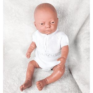 Babidu Gebreid Baby Jongens Romper Pakje | 32374 | Wit | 1 maand | maat 56