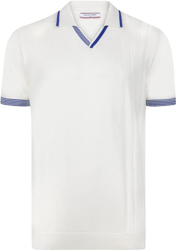 Felix Hardy Tricot Polo Shirt Korte Mouwen Heren Ecru - M