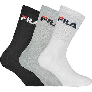 Fila - Tennis Socks 3-Pack - 3 Paar Sportsokken - 35-38 - Grijs/Wit/Zwart