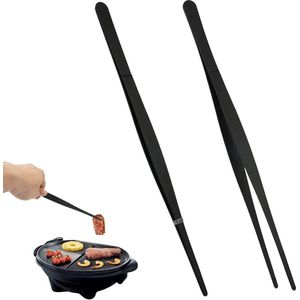 2 Stuks Roestvrij Staal 30cm Kookpincet - Lange Keukenpincet - Vaatwasmachinebestendig - Koken Grillen - Desserts - Drankjes Versieren