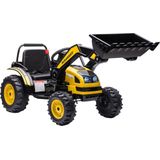 HOMCOM Traptractor zittende graafmachine voor kinderen off-road voertuig met muziek schop armen 370-167V90