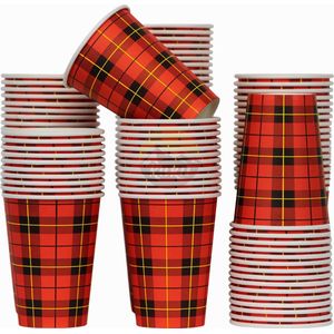 KURTT - Koffiebekers To Go - Karton - Schotse Ruit - 1000 Stuks