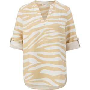 s.Oliver - Blouseshirt - Beige - Dierenprint - Lange Mouw
