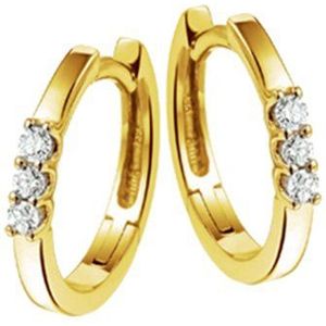 The Jewelry Collection Klapoorringen Diamant 0.12 Ct. - Geelgoud