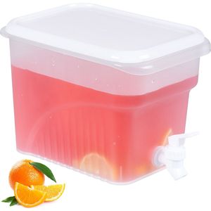 drankdispenser koelkast - 4,8 liter - kraantje en deksel - kunststof