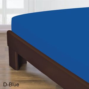 Homéé® Katoen Hoeslaken 20A - 90x220 + 30cm -gladde 100% Katoen - m. blauw