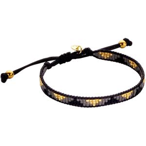 Biba - Armband - Geweven - Miyuki - Verstelbaar - Zwart