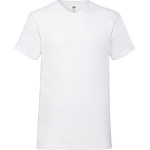 5 Pack Witte Shirts Fruit of the Loom V-hals Maat S