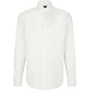 BOSS Joe regular fit overhemd - structuur - wit - Strijkvriendelijk - Boordmaat: 41