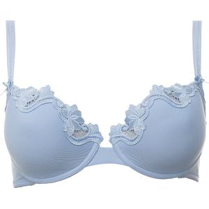 Guy de France - Voorgevormde BH lichtblauw - micro + broderie - 80C