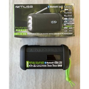 Radio op Batterijen (Accu) Voor Rampen - Bluetooth Speaker met Solar en Opwindmechanisme - Powerbank - Noodradio - Noodrantsoen