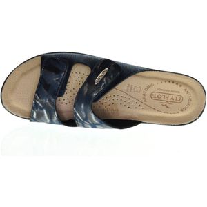 Fly Flot Dames Slipper Velcro Blauw maat 40