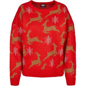 Dames - Vrouwen - Christmas - Kerstmis - Feestdagen - Feest - Kerst - Modern - Nieuw - Ladies Oversized Christmas Sweater rood