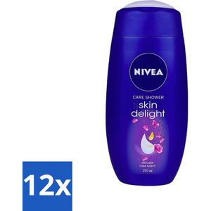 Nivea - Douchegel - Skin Delight Delicate Rose - 250 ml - Voordeelverpakking - 12 stuks