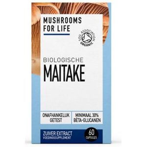 Mushrooms For Life - Maitake Capsules - Biologisch Paddenstoelen supplement - 60 stuks