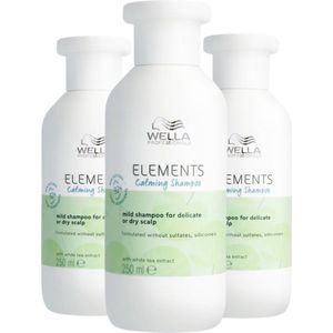 Wella Elements Calming Shampoo 250ml - 3 Stuks - Voordeelverpakking