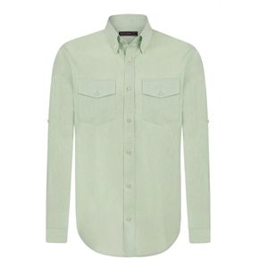 Felix Hardy Linnen Katoen Blend Shirt - Overhemd Heren Mint - L