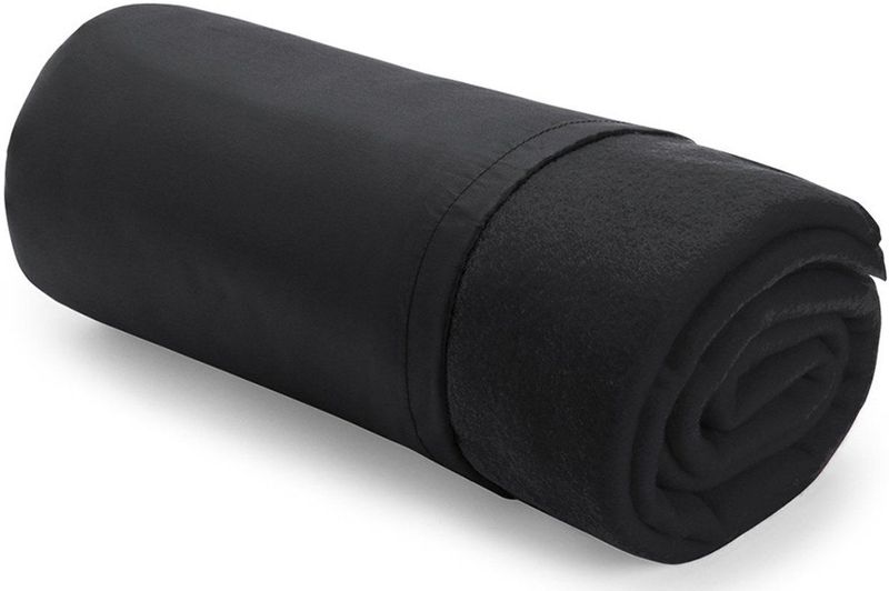 Warme Polar Fleece Deken - Zwart - 120 x 150 cm - 8 Stuks - Incl Opberghoes