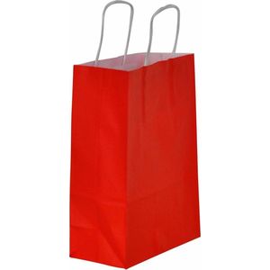 Papieren tassen rood - 32 x 12 x 41 cm (50 stuks).
