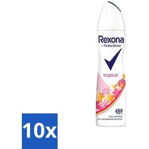 10 x Rexona - Deodorant Spray - Motion Sense - Tropical - Anti-Transpirant & Perspirant - 150ml - MotionSense - Frisheid - Zweet - Geur - Deodorant Spray